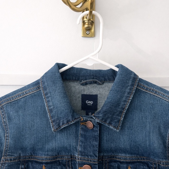 GAP Dark Blue Denim Jacket with Copper Buttons - Picture 4 of 7